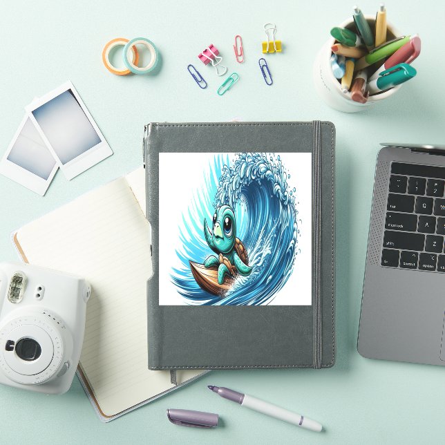 Sea Turtle Rides Emotion Wave. (iPad Cover)