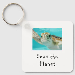 Sea Turtle Save The Planet Keychain
