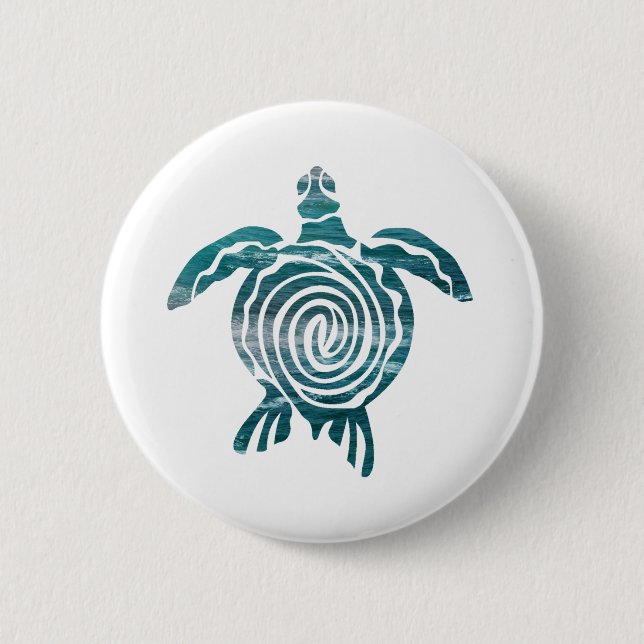 Sea Turtle Save The Turtle 2 Inch Round Button (Front)