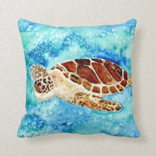 sea turtle sealife marine baby turtles pillow art