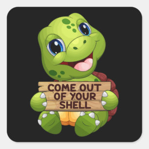 Sea Turtle Sealife Turtles Ocean Animal Gift Idea Square Sticker