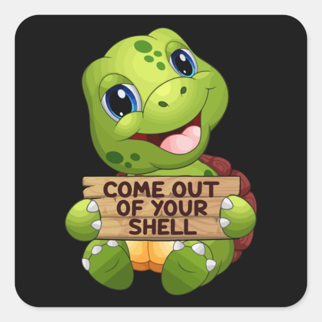 Sea Turtle Sealife Turtles Ocean Animal Gift Idea Square Sticker (Front)