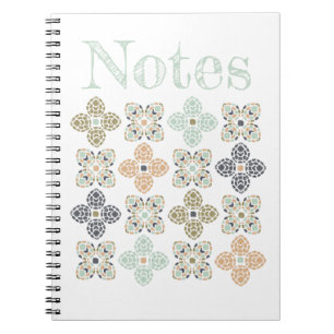 Sea Turtle Shell Mosaic Pattern Stylish Notes Notebook