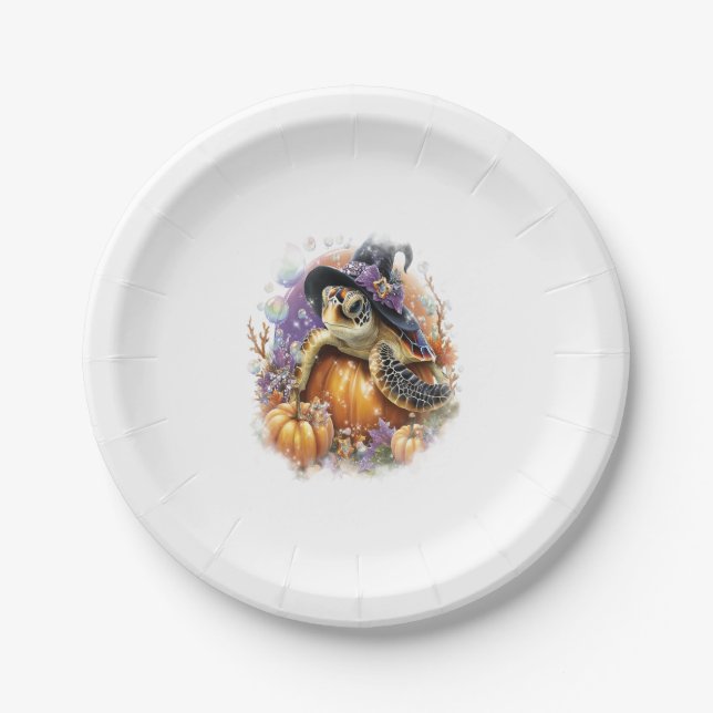 Sea Turtle Shirt Sea Halloween Paper Plate (Front)