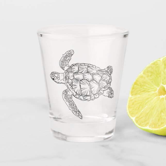 Sea Turtle Shot Glass (Front)