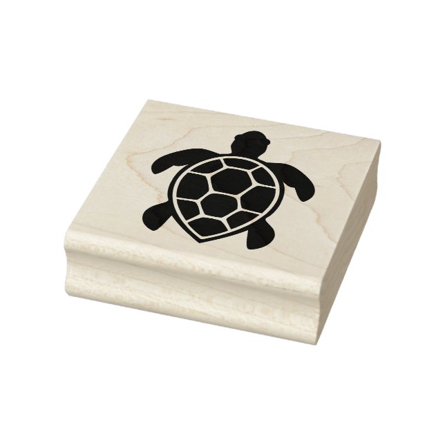 Sea Turtle Silhouette Minimalist Rubber Stamp (Stamp)