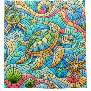 Sea Turtle Stain Glass Design