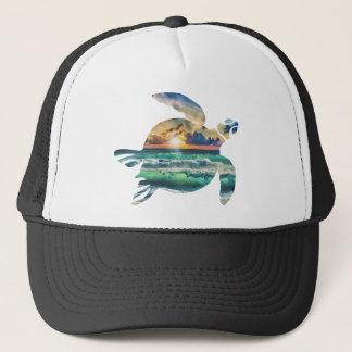 Sea Turtle Sunset Beach Trucker Hat