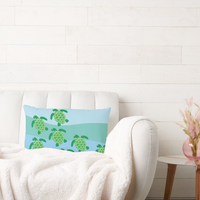 Sea Turtle Swim Throw Pillow (Couch)
