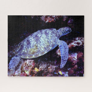 Sea Turtle Swimming with Live Coral Jigsaw Puzzle