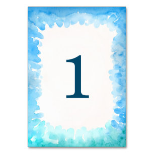 Sea Turtle Table Cards - Blue Green Watercolor