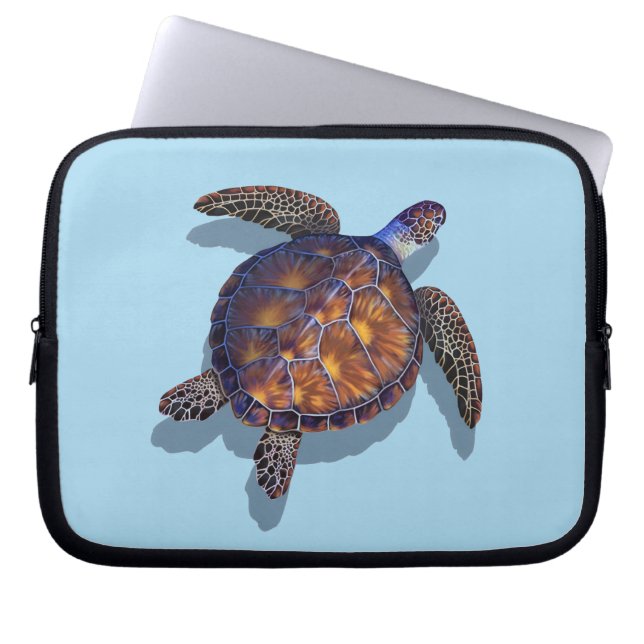 Sea turtle tablet / laptop sleeve (Front)