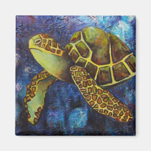 Sea Turtle, Texture Art magnets