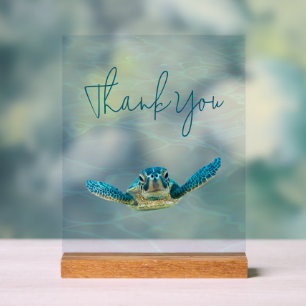 Sea Turtle Thank You Wedding Table Acrylic Sign