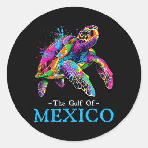 Sea Turtle The Gulf Of Mexico Forever El Golfo De  Classic Round Sticker