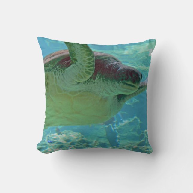 Sea Turtle Throw Pillow (Front)