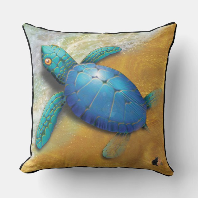 Sea Turtle Throw Pillow (Front)