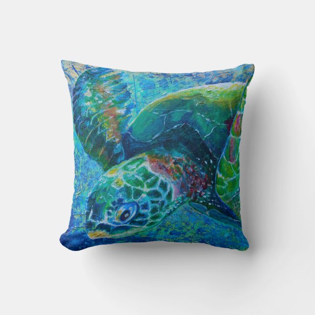 Sea Turtle Throw Pillow (Front)