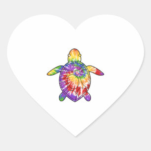 Sea Turtle tie dye Heart Sticker