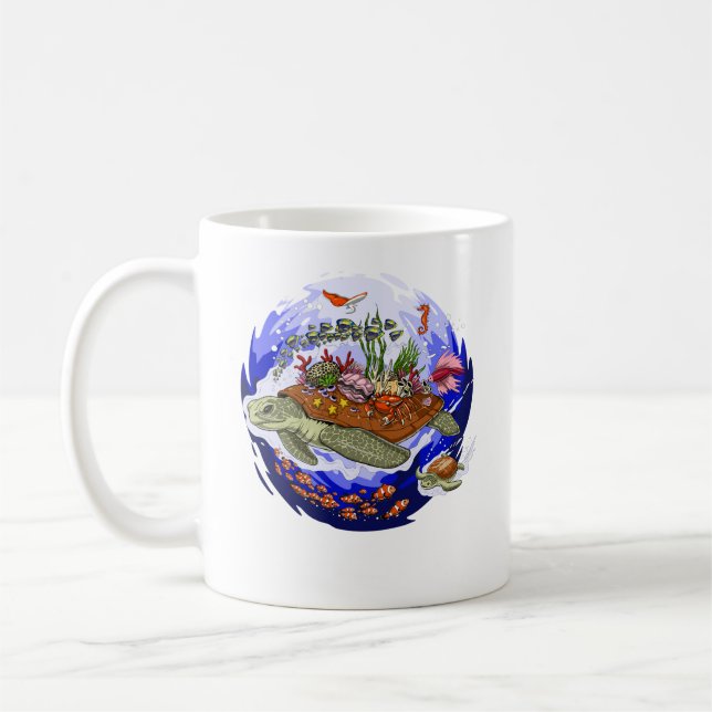 Sea Turtle Tortoise Coffee Mug (Left)