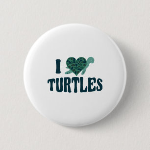 Sea Turtle Tortoise Heart I Love Copy Copy 2 Inch Round Button