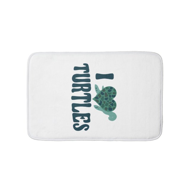 Sea Turtle Tortoise Heart I Love Copy Copy Bath Mat (Front)
