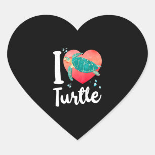 Sea Turtle Tortoise Heart I Love Sticker