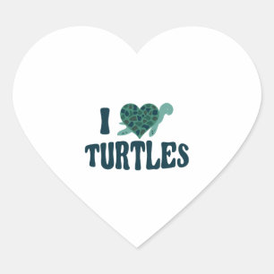 Sea Turtle Tortoise Heart I Love Sticker