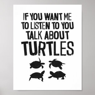 Sea Turtle Tortoise If You Want Me   Poster