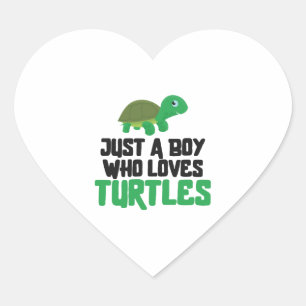 Sea Turtle Tortoise Just A Boy Who Heart Sticker