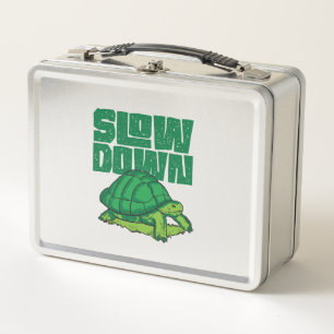 Sea Turtle Tortoise Slow Down Copy Metal Lunch Box