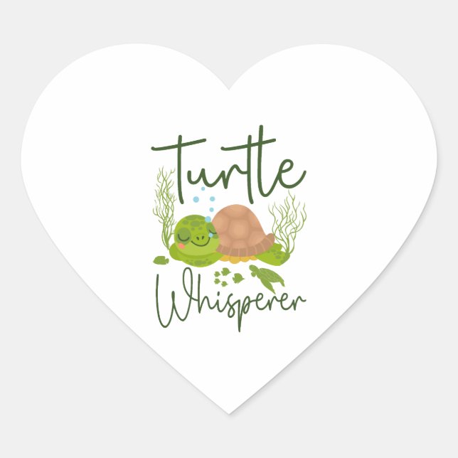 Sea Turtle Tortoise Turtle Heart Sticker (Front)