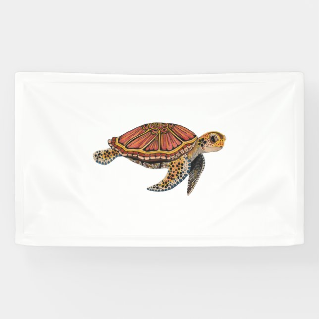 Sea Turtle Totem Animal Banner (Horizontal)