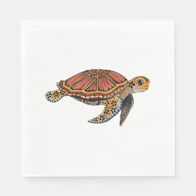 Sea Turtle Totem Animal Napkin (Front)
