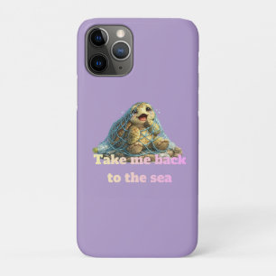 Sea Turtle Trapped in Fishing Net & Plastic Pollut iPhone 11 Pro Case
