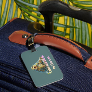 Sea Turtle Trapped in Fishing Net & Plastic Pollut Luggage Tag