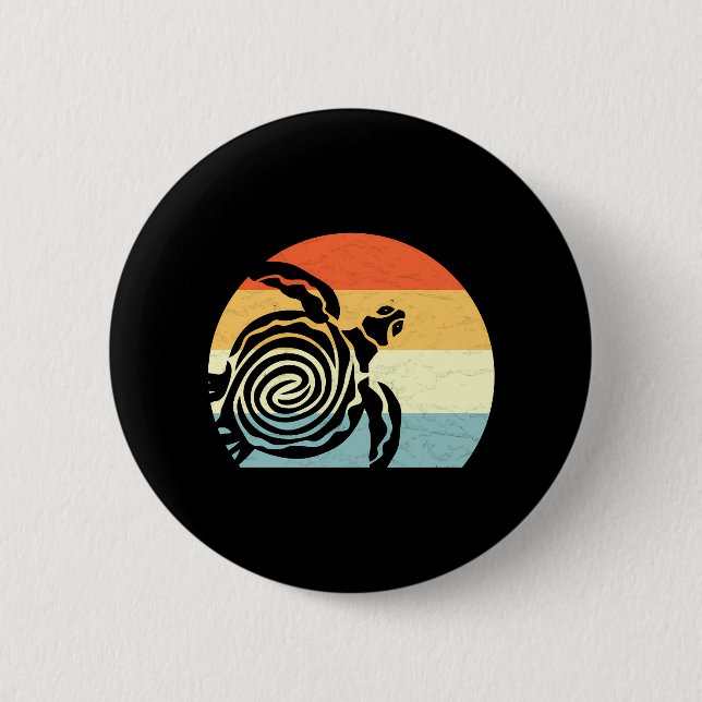 Sea Turtle Tribal Throwback Vacation 2 Inch Round Button (Front)