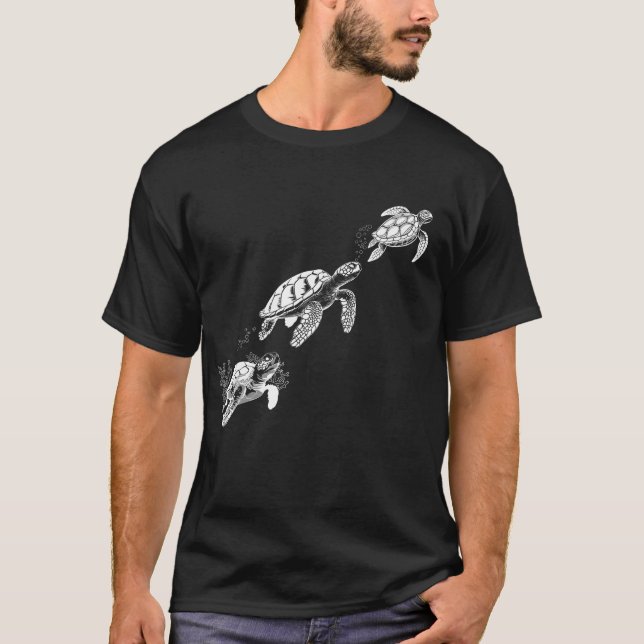Sea Turtle Trio T-Shirt – Retro Ocean Nature Tee (Devant)