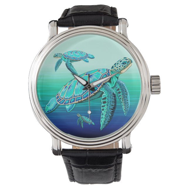 Sea Turtle Turquoise Oceanlife Watch (Front)
