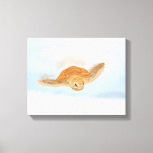 Sea Turtle under Water. Canvas Print