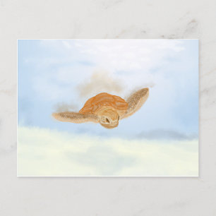 Sea Turtle under Water. Postcard