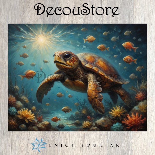 Sea Turtle Underwater Decoupage Tissue Paper (Creator Uploaded)