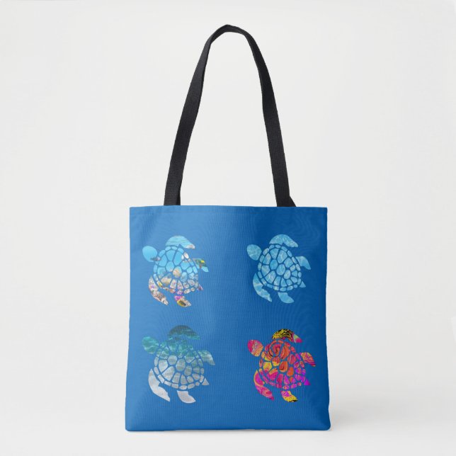 Sea Turtle Underwater Tote Bag (Front)