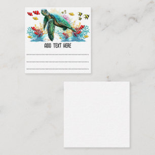 Sea turtle underwater watercolor Style Card