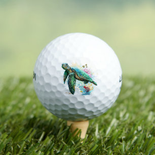 Sea turtle underwater watercolor Style Golf Balls