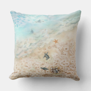 Sea Turtle Voyage Throw Pillow
