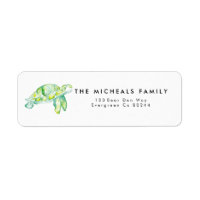 Sea Turtle Watercolor Address Label