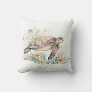 Sea Turtle Watercolor  Throw Pillow