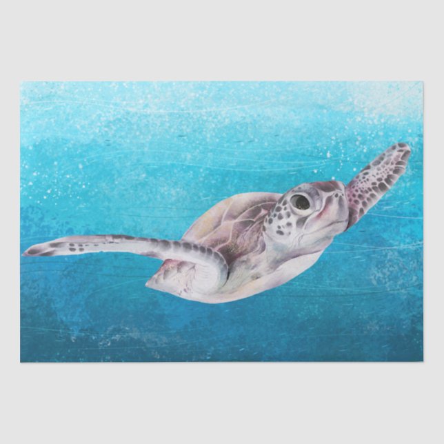 Sea Turtle Watercolor Tissue Paper (Front)