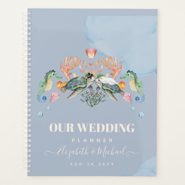 Sea Turtle Wedding Featuring Bride and Groom Planner (Front)